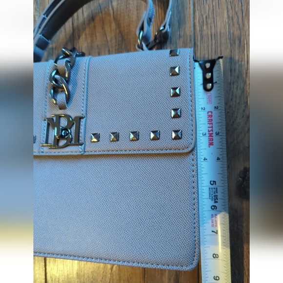 Badgley Mischka Gray Medium Purse w/ Long Strap & Short Handle NWOT Chain Accent - Picture 8 of 16